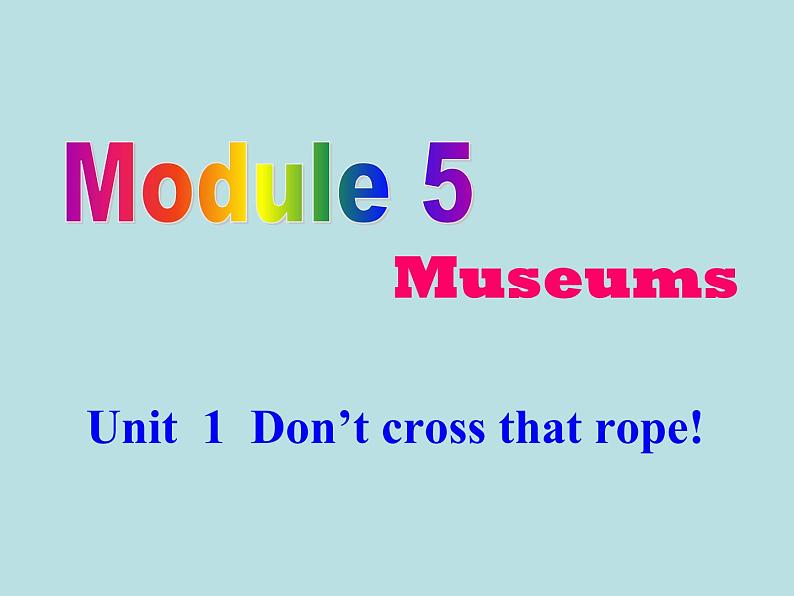 英语外研版九年级上册同步教学课件module 5 unit 1 don't cross that rope01