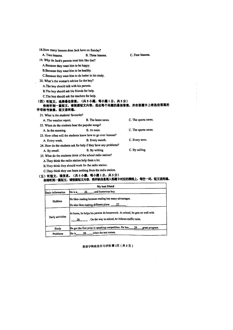 广西南宁市第十四中学2022-2023学年九年级上学期英语学科自主学习评估试卷（含答案）02