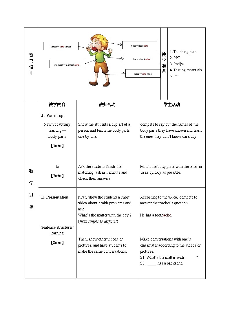 Unit 1 Section A 1a-2d 教案-2021-2022学年人教版八年级英语下册02