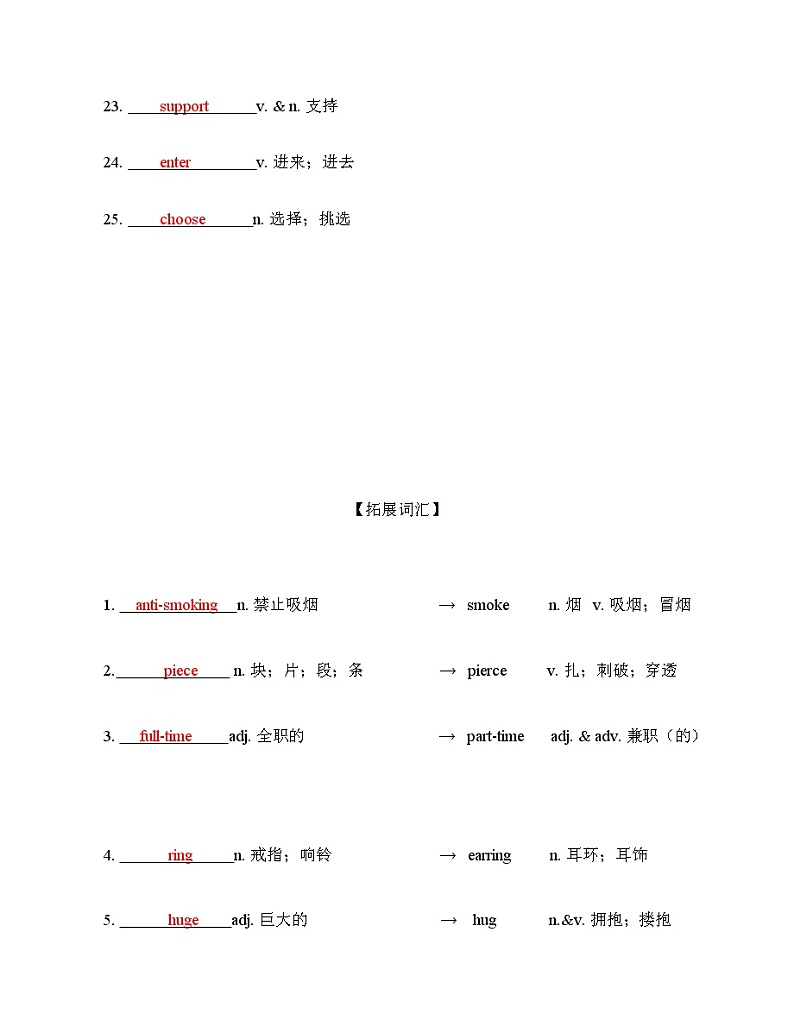 Unit 7 Teenagers should be allowed to choose their own clothes 核心词汇精练 (解析版)   - 九年级全册英语干货拔高秘课（人教版）第3页
