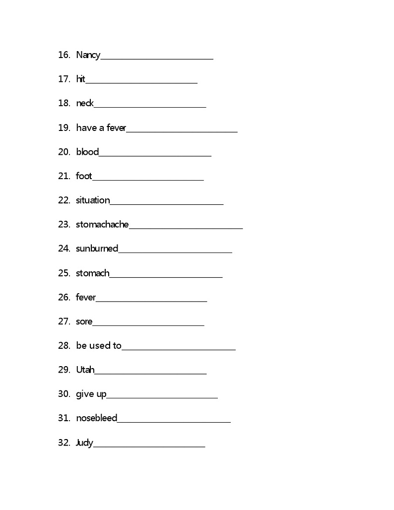Unit7单词检测2021-2022学年鲁教版（五四学制）七年级下册英语(含答案)02
