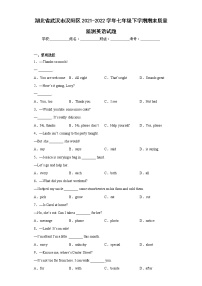 湖北省武汉市汉阳区2021-2022学年七年级下学期期末质量监测英语试题(含答案)
