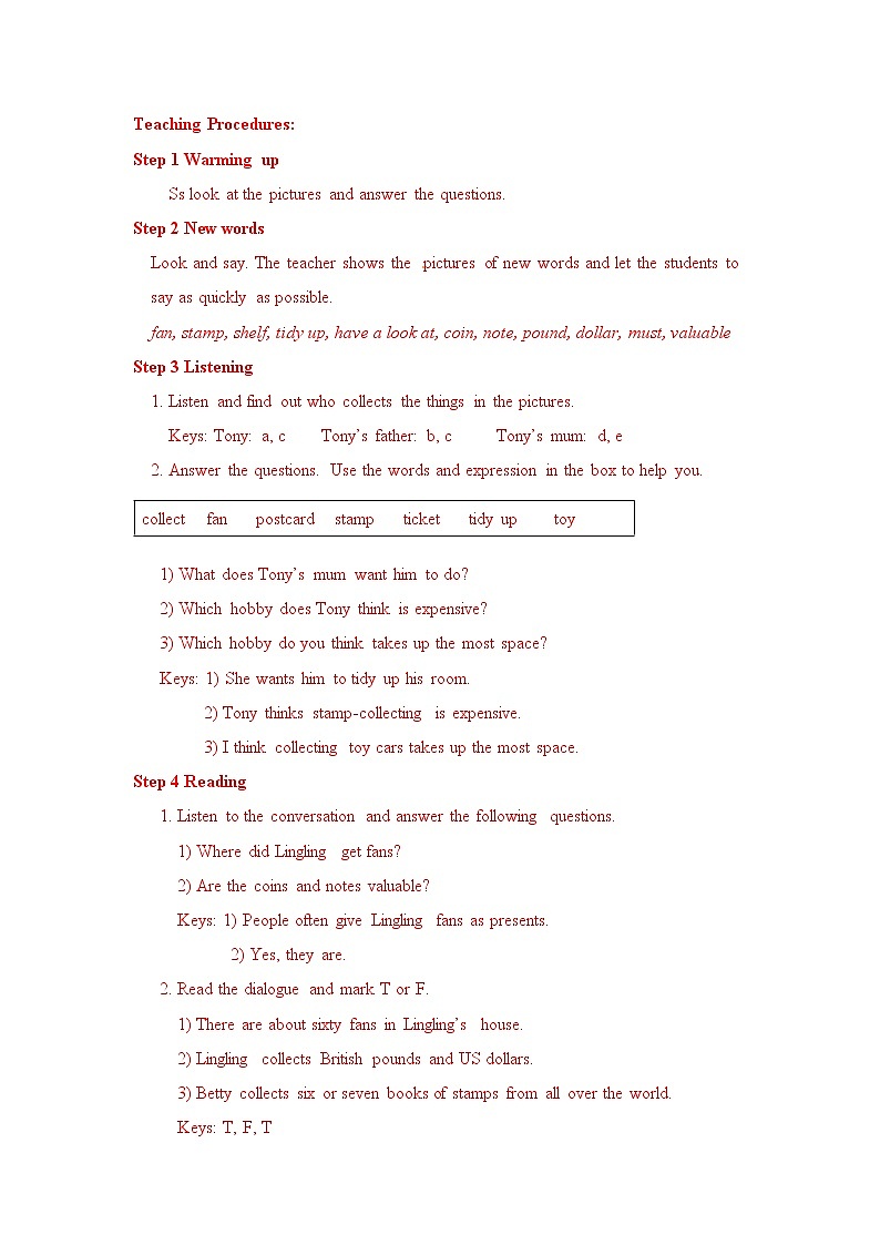 八年级下Module 6 Hobbies 教案02