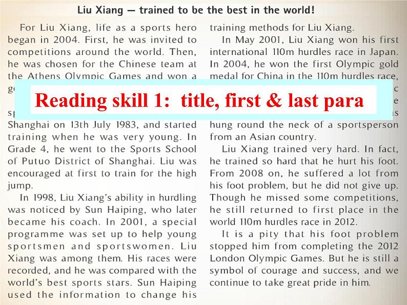 九年级上Module 8 Sports lifeUnit 2 He was invited to competitions around the world.课件第8页