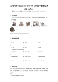 山东省临沂市沂南县2021-2022学年七年级上学期期中英语试题(含答案)