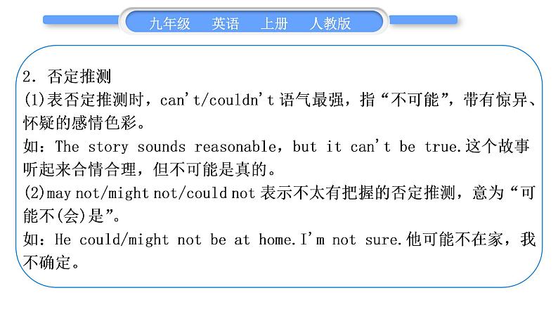 人教版九年级英语上Unit 8　It must belong to Carla单元语法精讲与精练习题课件06