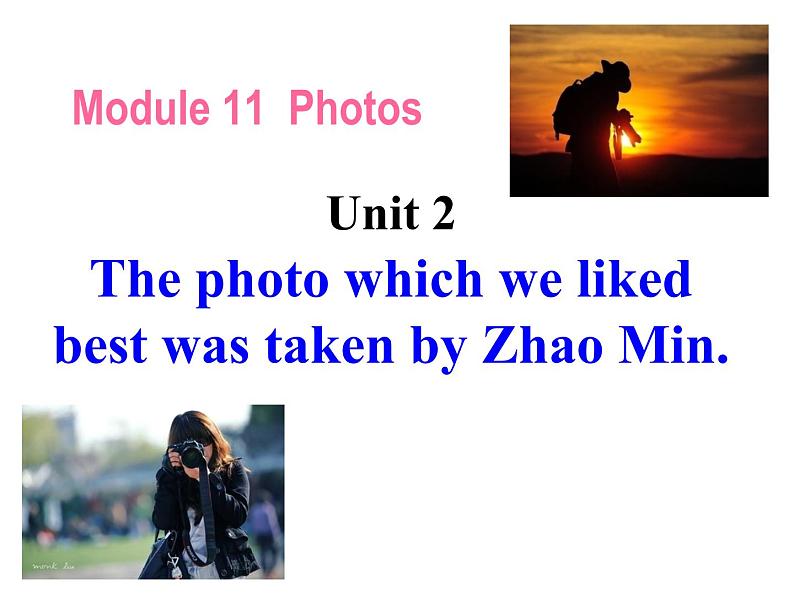 Module 11 PhotosUnit 2 The photo which we liked best was taken by Zhao Min 课件01