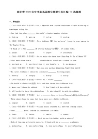 湖北省2022年中考英语真题分题型分层汇编-01选择题
