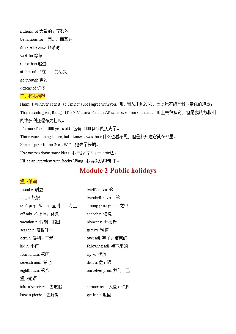 专题01+知识点复习-九年级英语上学期期中考点大串讲（外研版）02