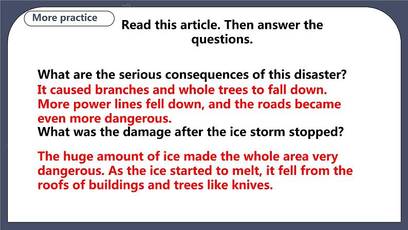 牛津深圳版 九下Module 2 Unit 4 Natural disasters Period 4 More_practice & Culture corner课件+教案+导学案07