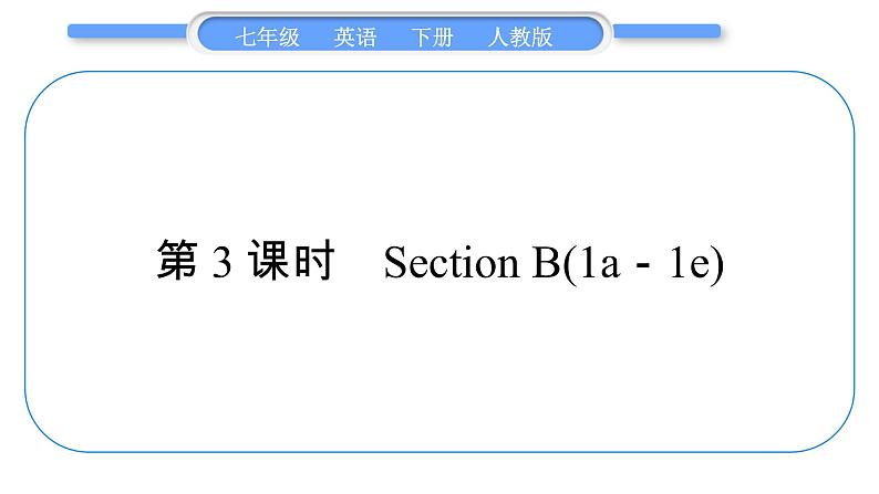 人教版九年级英语下Unit 3第3课时　SectionB(1a－1e)习题课件01