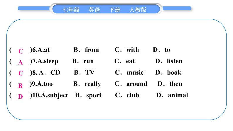 人教版九年级英语下Unit5Section A　阅读能力提升习题课件05