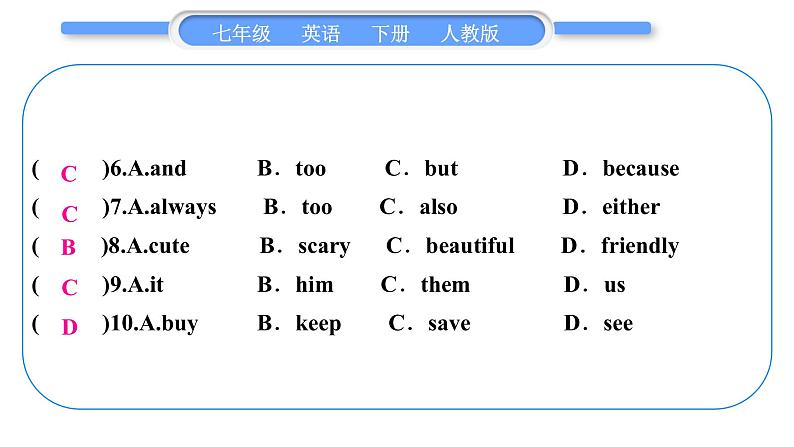 人教版九年级英语下Unit5Section B　阅读能力提升习题课件06