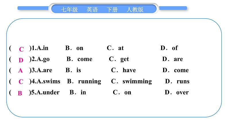 人教版七年级英语下Unit7Section A　阅读能力提升习题课件04