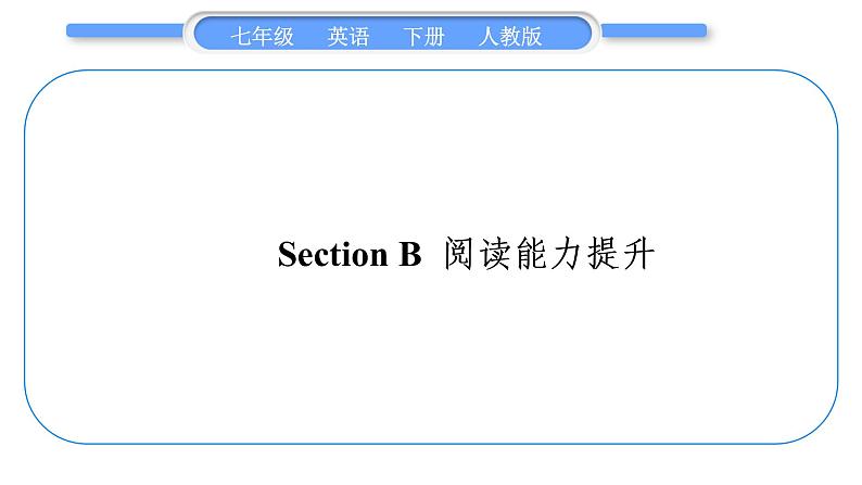 人教版七年级英语下Unit8Section B　阅读能力提升习题课件01