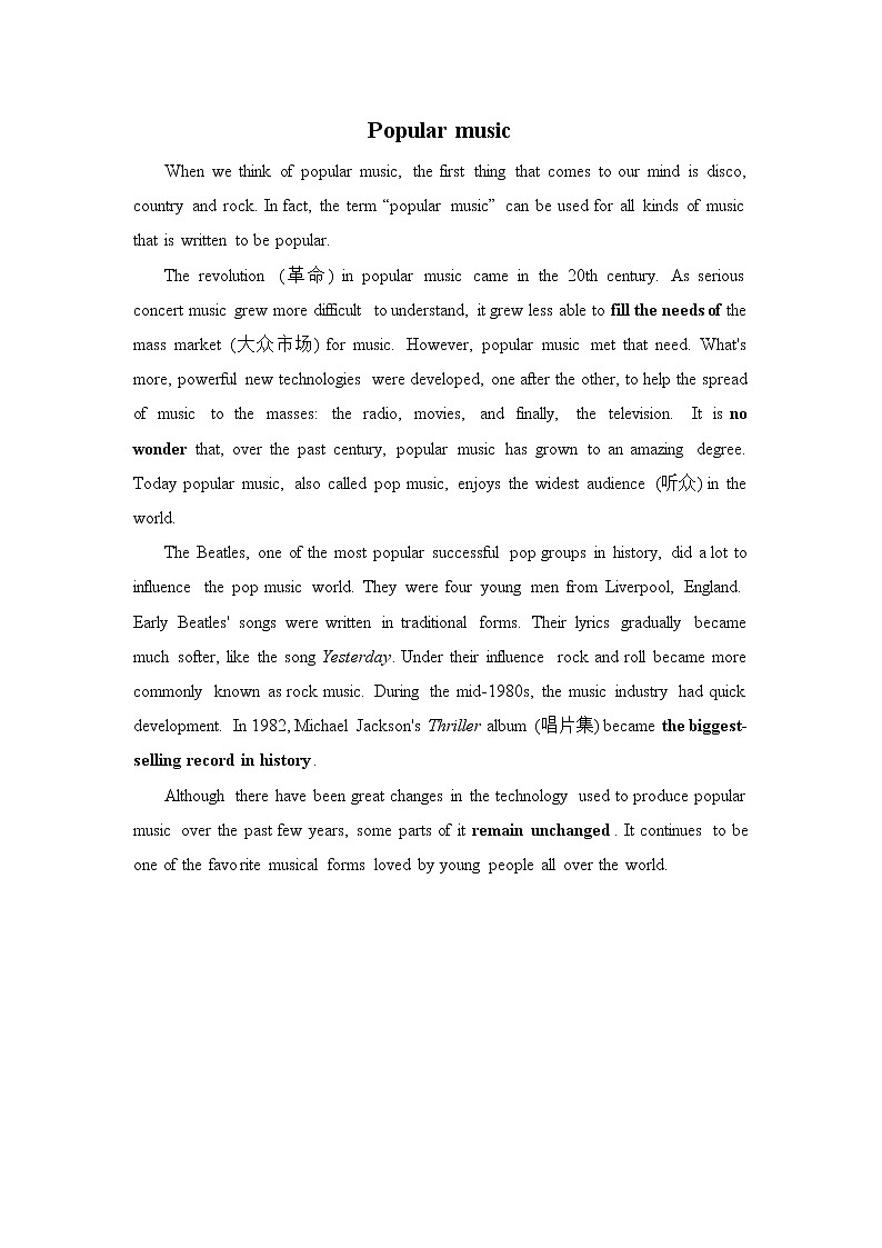 Popular music第1页