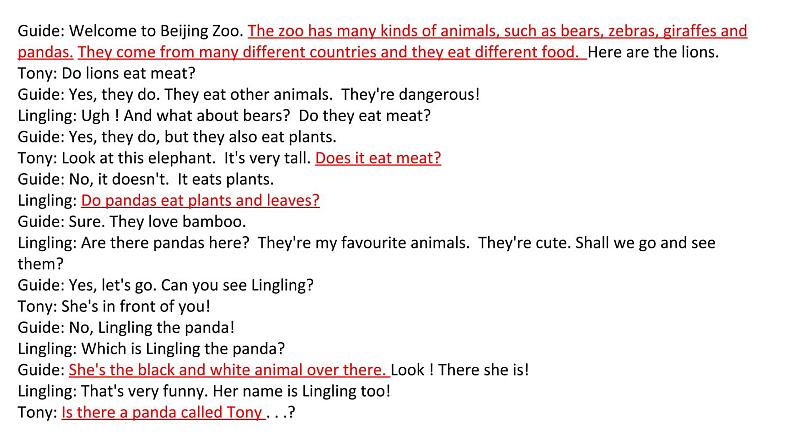 七年级上 Module 6 A trip to the zoo  Unit 3 Language in use.课件第2页