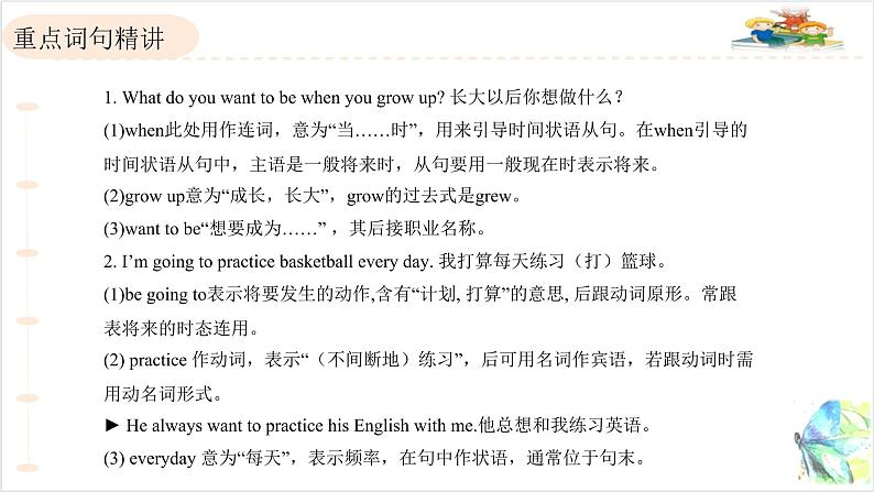 人教版英语八年级上 Unit6重点知识复习课件04