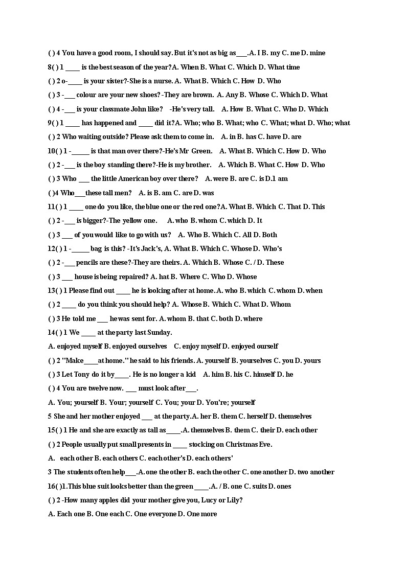 代词的用法试题（无答案）第2页