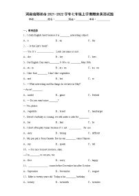 河南省郑州市2021-2022学年七年级上学期期末英语试题-(含答案)