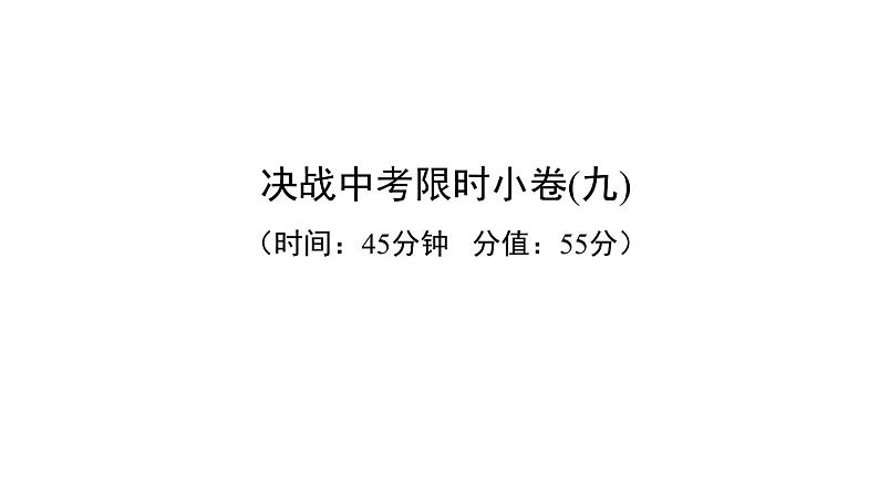 中考英语复习决战中考限时小卷九精练课件01