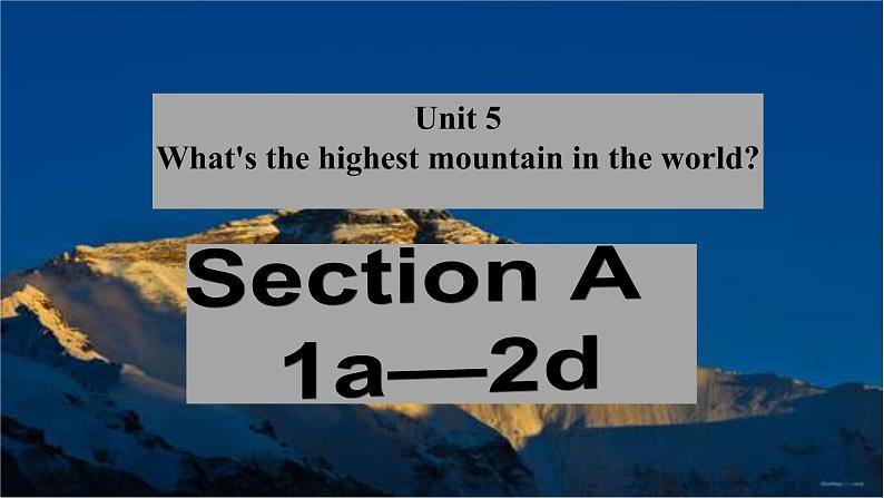 鲁教版八上Unit5 SectionA 1a-2d教学课件01