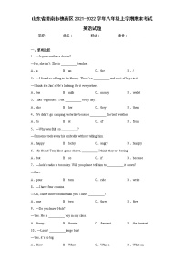 山东省济南市槐荫区2021-2022学年八年级上学期期末考试英语试题(含答案)