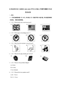 江苏省苏州市工业园区2022-2023学年九年级上学期学期期中考试英语试卷（含答案）