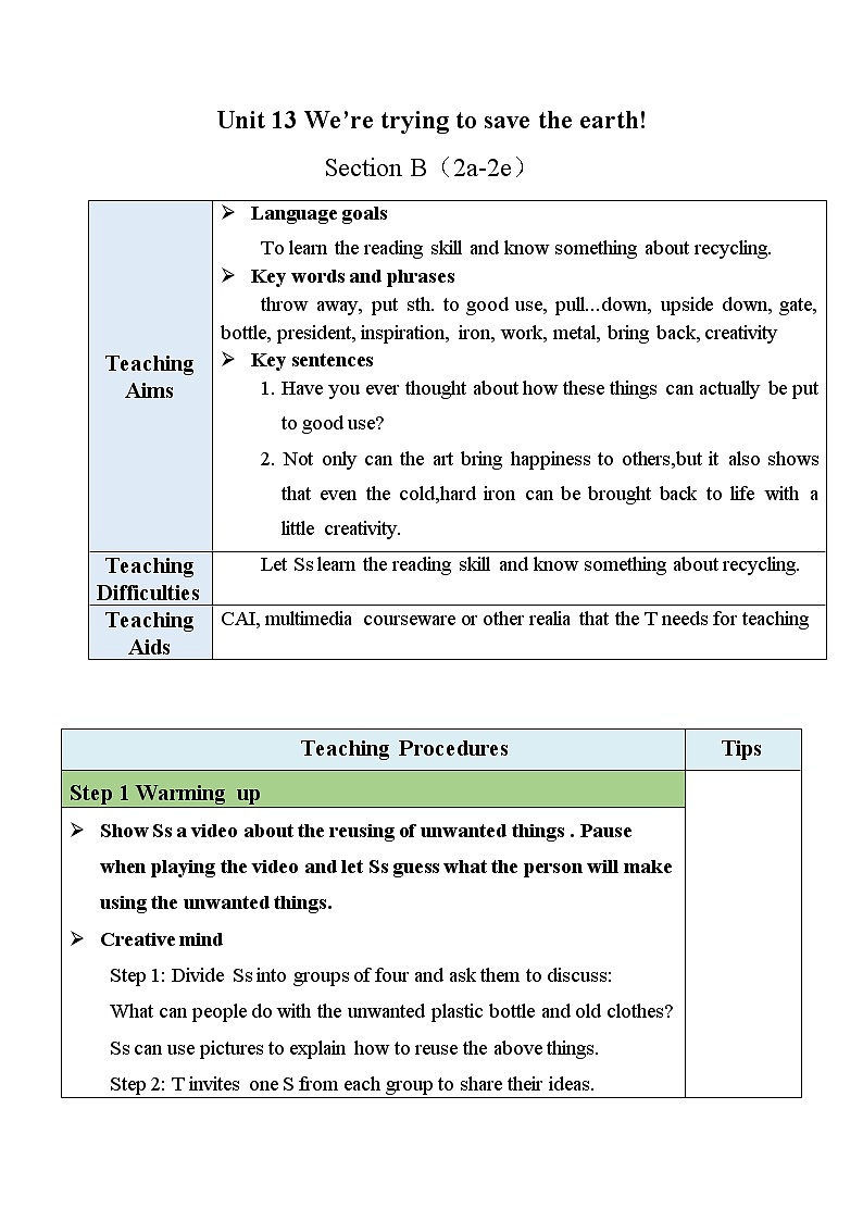 Unit 13 Section B (2a-2e)第1页
