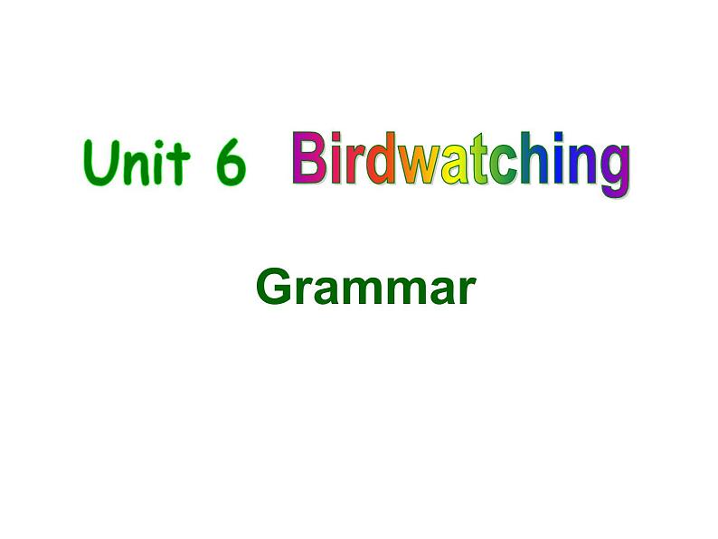 Unit6 Birdwatching Grammar课件 译林版英语八年级上册01