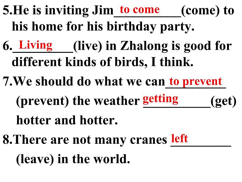 Unit6 Birdwatching Grammar课件 译林版英语八年级上册04