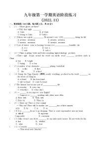 河南省洛阳市东方二中2022-2023学年九年级上学期期中英语测试（线上测试）(含答案)