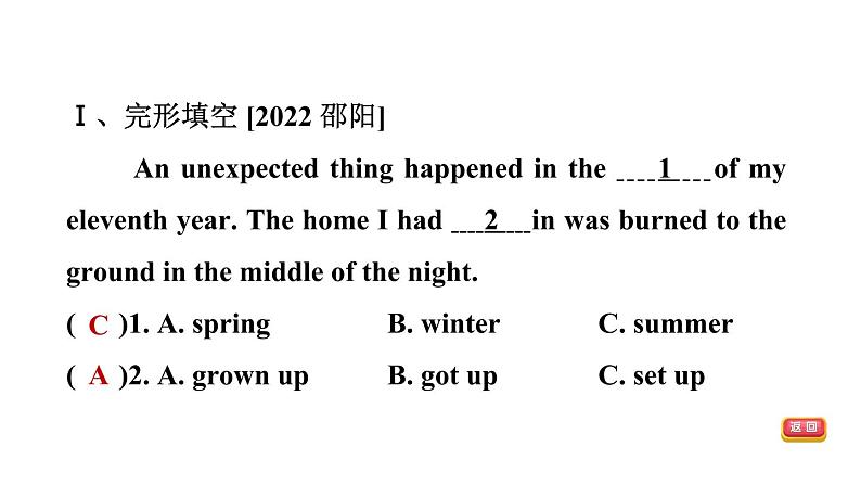 中考英语复习第二部分题型专练Day12课件第5页