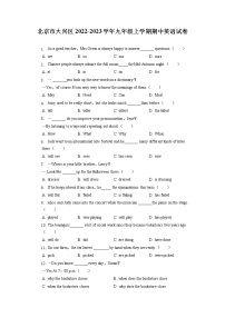 北京市大兴区2022-2023学年九年级上学期期中英语试卷