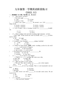 河南省洛阳市东方二中2022-2023学年九年级上学期期中英语测试（线上测试）（含答案）