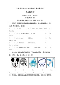 四川省成都市天府新区太平中学2022-2023学年八年级上学期期中考试英语试题（含答案）