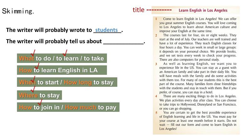 八年级下册Module 7 Summer in Los AngelesUnit 2 Fill out a form and come to learn English in LA课件第5页