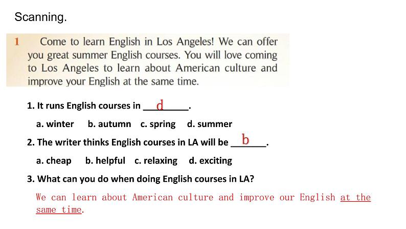 八年级下册Module 7 Summer in Los AngelesUnit 2 Fill out a form and come to learn English in LA课件第7页