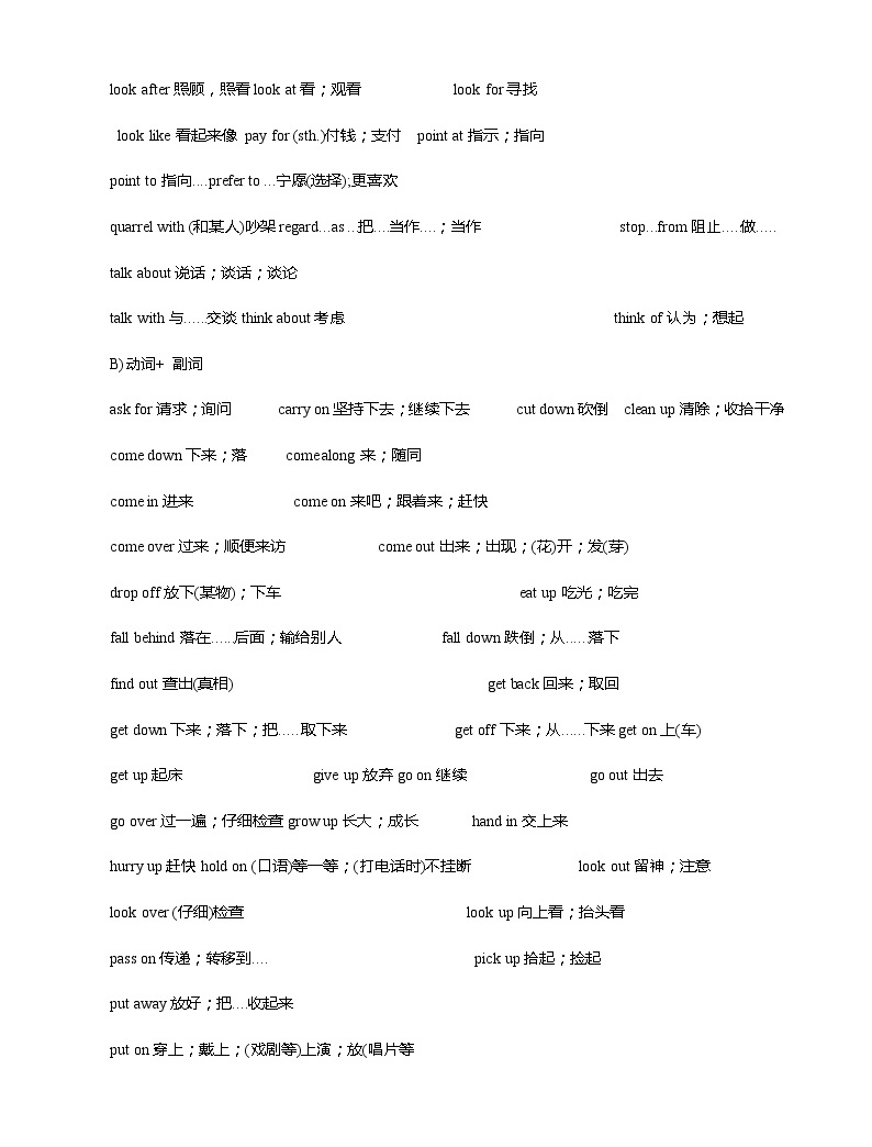 初中英语固定词组及句型搭配-教习网|课件下载