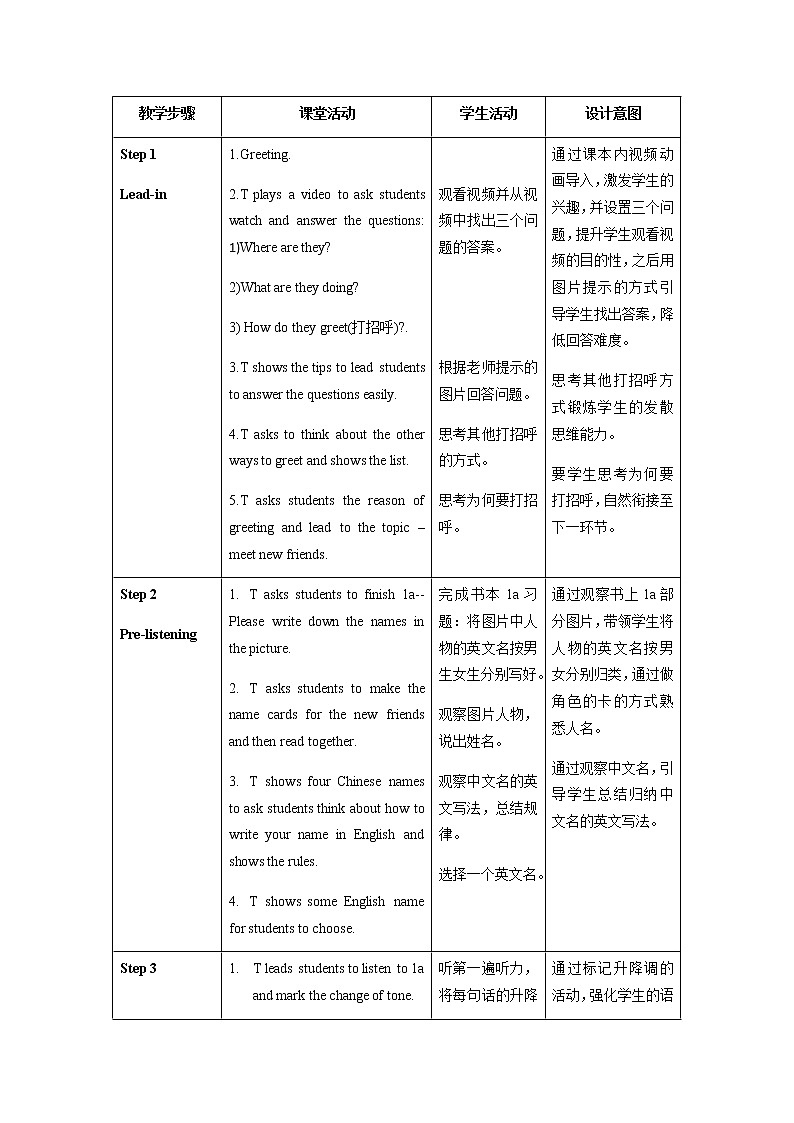 Starter Unit 1 第1课时 (1a-2e)（教案）-七年级英语上册同步备课系列（人教新目标Go For It）第2页