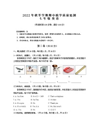 广西防城港市上思县2022-2023学年七年级上学期期中教学质量监测英语试题 (含答案)