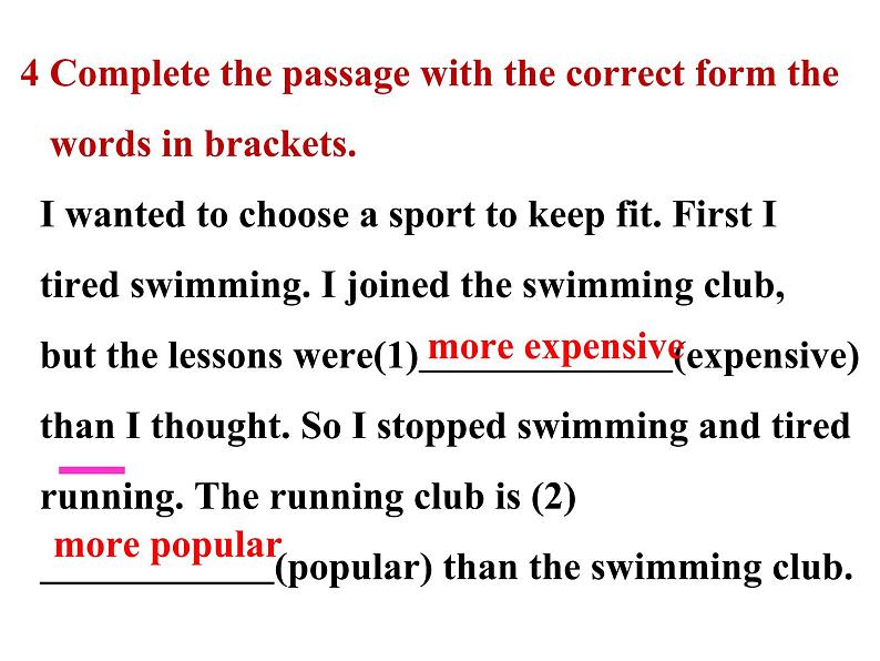 八年级上册  Module 3 Sports.  Unit 3 Language in use .课件第4页