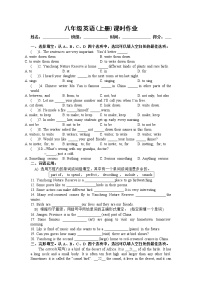 初中英语牛津译林版八年级上册lntegrated skills巩固练习