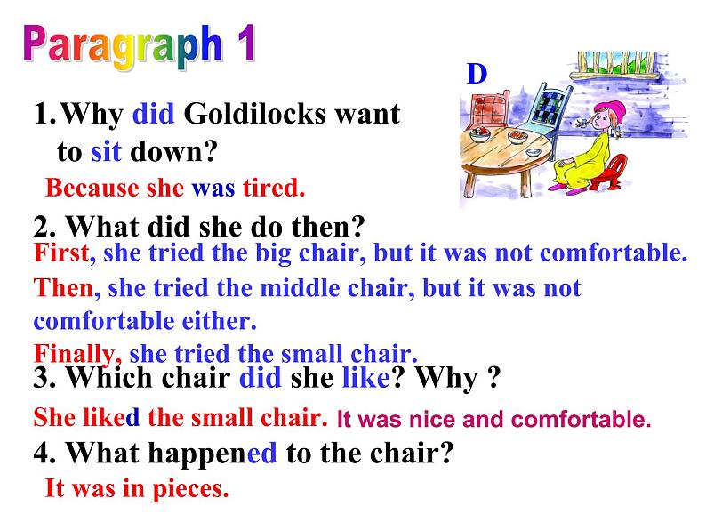 七年级下册  Module 8 Story time  Unit 2 Goldilocks hurried out of the house.课件第7页