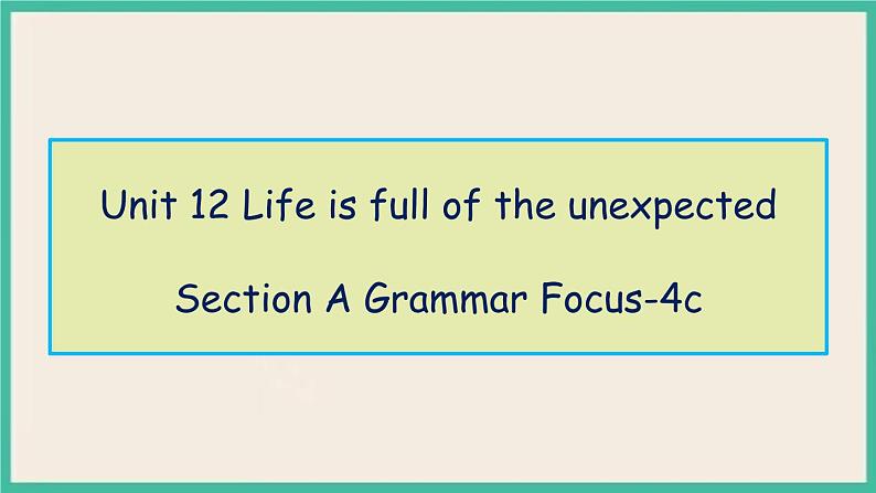 Unit 12 Section A Grammar Focus-4c 课件+教案01