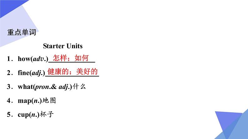 人教版七年级上册Unit 1-Unit 4【复习课件】中考英语一轮单元复习（人教版）第4页