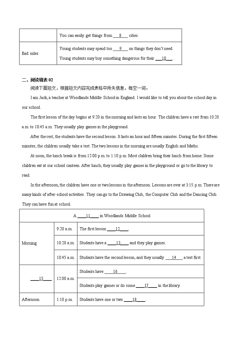 2022-2023学年七年级英语上学期期末专练03：用所给单词的正确形式填空第2页