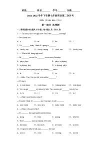 2021-2022学年下学期七年级英语第二次月考最新七年级下册单元重难点易错题精练（人教版）