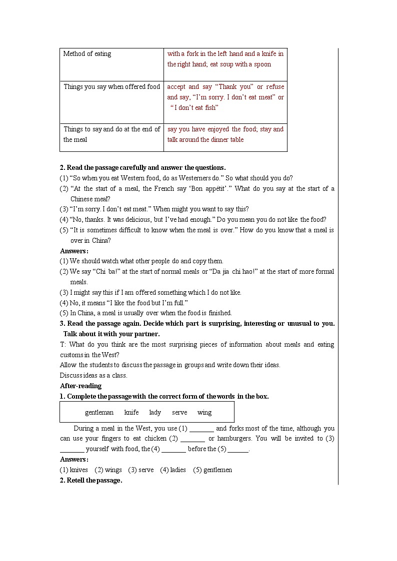 Module 6 Unit 2 Knives and forks are used for most Western food.（课件+教案+练习）03