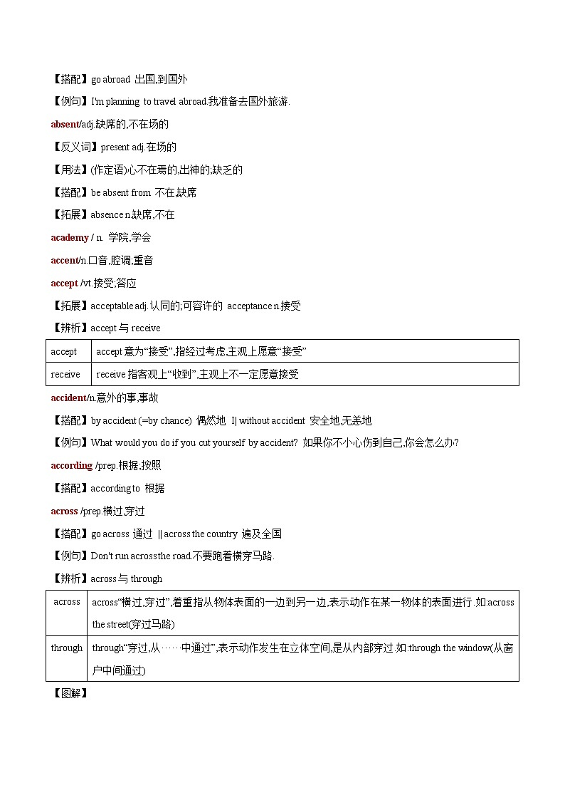 2022-2023中考英语必记单词A字母开头第3页